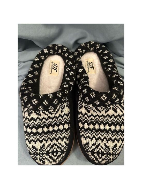 Dearfoams Shoes - Dearfoams Women's Black Knit Memory Foam Slippers Size 9-10